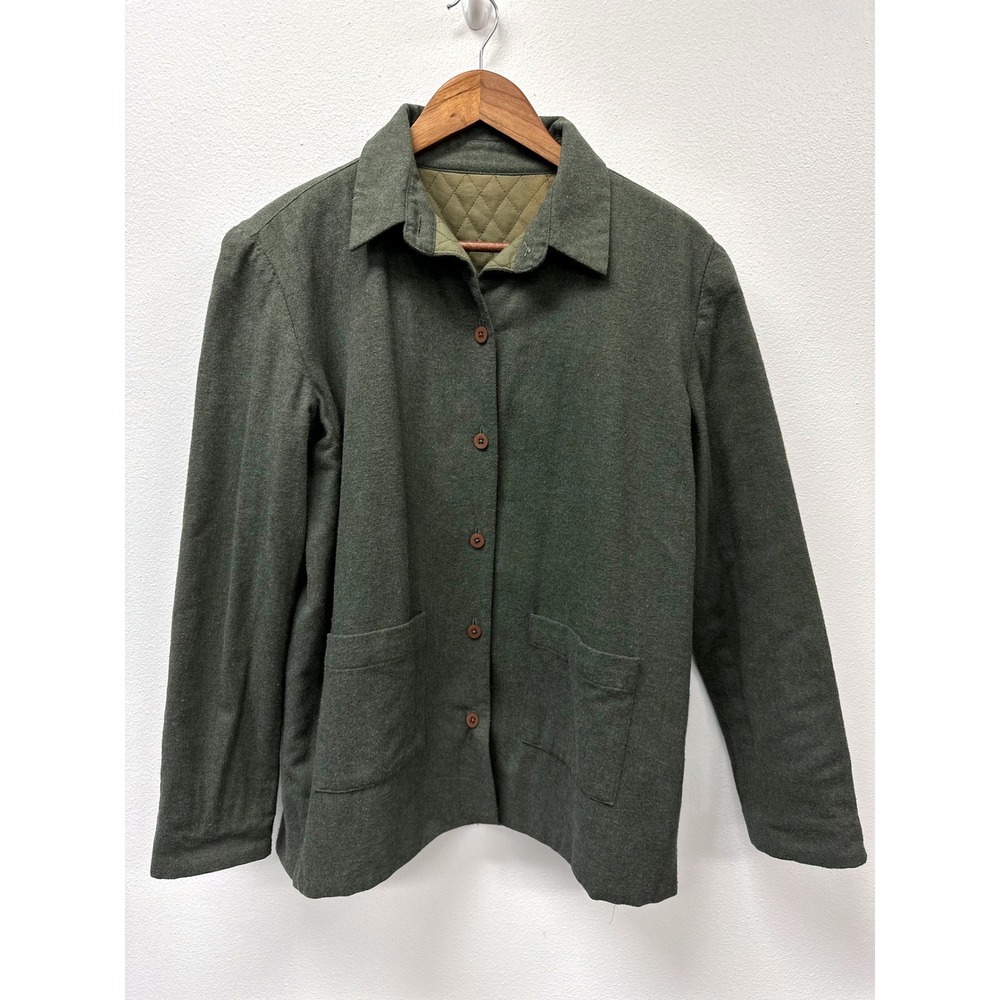 Unbranded Quilt Lined Flannel Shacket Olive Green M
